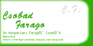 csobad farago business card